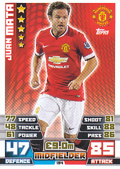 Juan Mata Manchester United 2014/15 Topps Match Attax #194